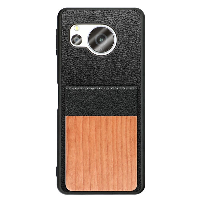 [ LOOF NATURE-SHELL ] AQUOS sense8 SH-54D / SHG11 sense 8 ケース 背面 カード収納 カード入れ カードポケット カバー スマホケース 天然木 本革 [ AQUOS sense8 ]