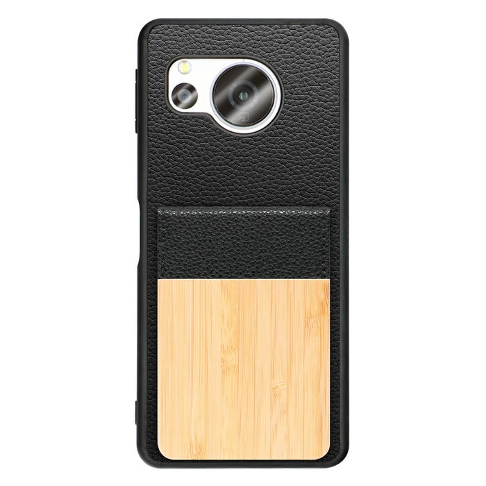 [ LOOF NATURE-SHELL ] AQUOS sense8 SH-54D / SHG11 sense 8 ケース 背面 カード収納 カード入れ カードポケット カバー スマホケース 天然木 本革 [ AQUOS sense8 ]