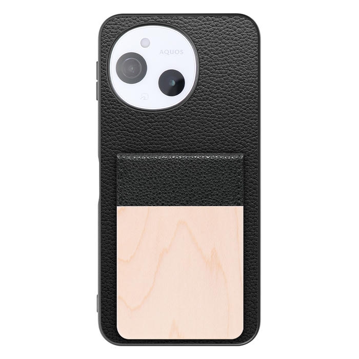 [ LOOF NATURE-SHELL ] AQUOS sense9 SH-53E SHG14 SH-M2 SH-53F SH-M33 ケース 背面 カード収納 カード入れ カードポケット カバー スマホケース 天然木 本革 [ AQUOS sense9 / sense10 ]