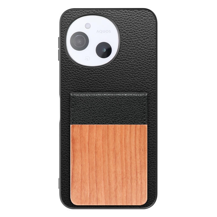 [ LOOF NATURE-SHELL ] AQUOS sense9 SH-53E SHG14 SH-M2 SH-53F SH-M33 ケース 背面 カード収納 カード入れ カードポケット カバー スマホケース 天然木 本革 [ AQUOS sense9 / sense10 ]