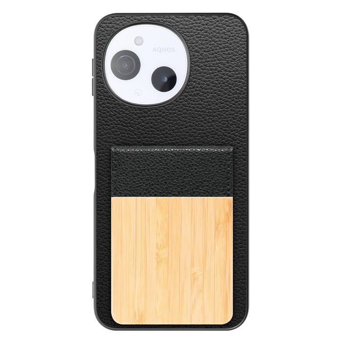 [ LOOF NATURE-SHELL ] AQUOS sense9 SH-53E SHG14 SH-M2 SH-53F SH-M33 ケース 背面 カード収納 カード入れ カードポケット カバー スマホケース 天然木 本革 [ AQUOS sense9 / sense10 ]