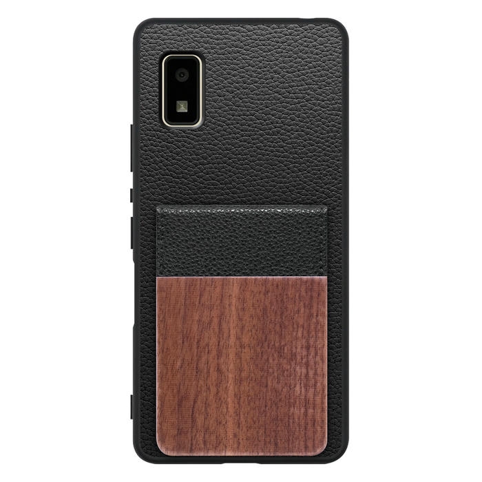 [ LOOF NATURE-SHELL ] AQUOS wish2 / wish  ケース 背面 カード収納 カード入れ カードポケット カバー スマホケース 天然木 本革 [ AQUOS wish/wish2 ]