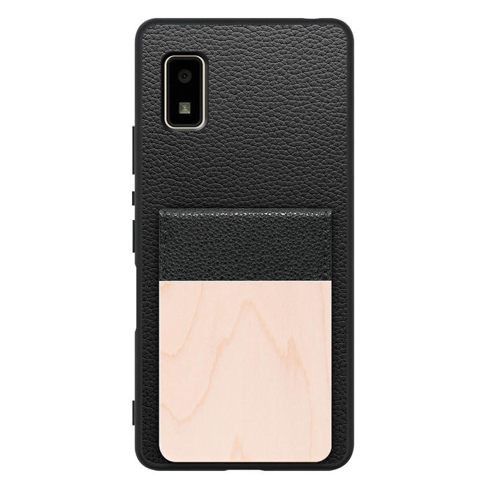 [ LOOF NATURE-SHELL ] AQUOS wish2 / wish  ケース 背面 カード収納 カード入れ カードポケット カバー スマホケース 天然木 本革 [ AQUOS wish/wish2 ]