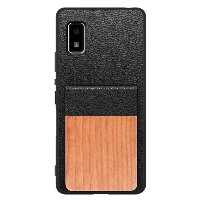 [ LOOF NATURE-SHELL ] AQUOS wish2 / wish  ケース 背面 カード収納 カード入れ カードポケット カバー スマホケース 天然木 本革 [ AQUOS wish/wish2 ]
