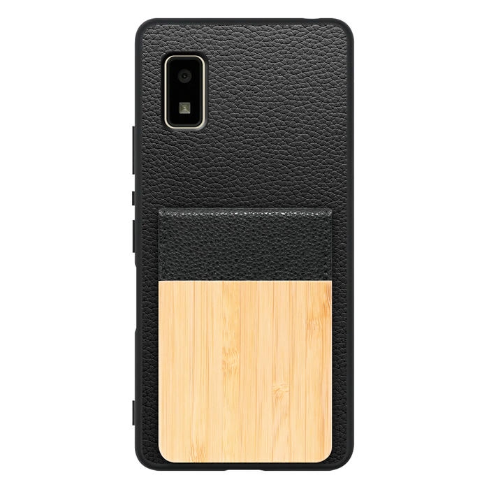 [ LOOF NATURE-SHELL ] AQUOS wish2 / wish  ケース 背面 カード収納 カード入れ カードポケット カバー スマホケース 天然木 本革 [ AQUOS wish/wish2 ]