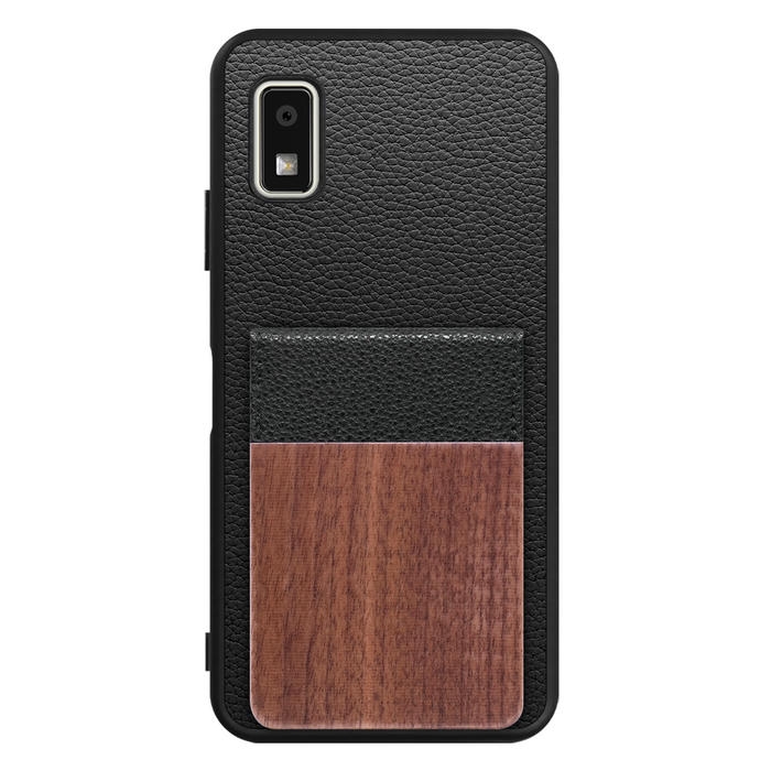 [ LOOF NATURE-SHELL ] AQUOS wish3 SH-53D / A303SH / A302SH  ケース 背面 カード収納 カード入れ カードポケット カバー スマホケース 天然木 本革 [ AQUOS wish3 ]