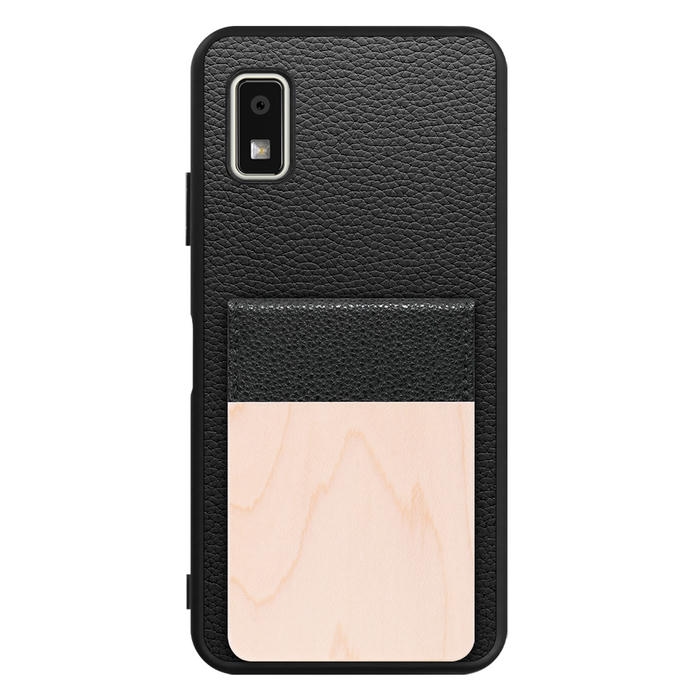 [ LOOF NATURE-SHELL ] AQUOS wish3 SH-53D / A303SH / A302SH  ケース 背面 カード収納 カード入れ カードポケット カバー スマホケース 天然木 本革 [ AQUOS wish3 ]