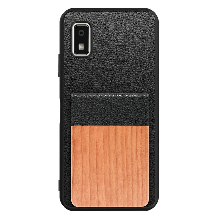 [ LOOF NATURE-SHELL ] AQUOS wish3 SH-53D / A303SH / A302SH  ケース 背面 カード収納 カード入れ カードポケット カバー スマホケース 天然木 本革 [ AQUOS wish3 ]