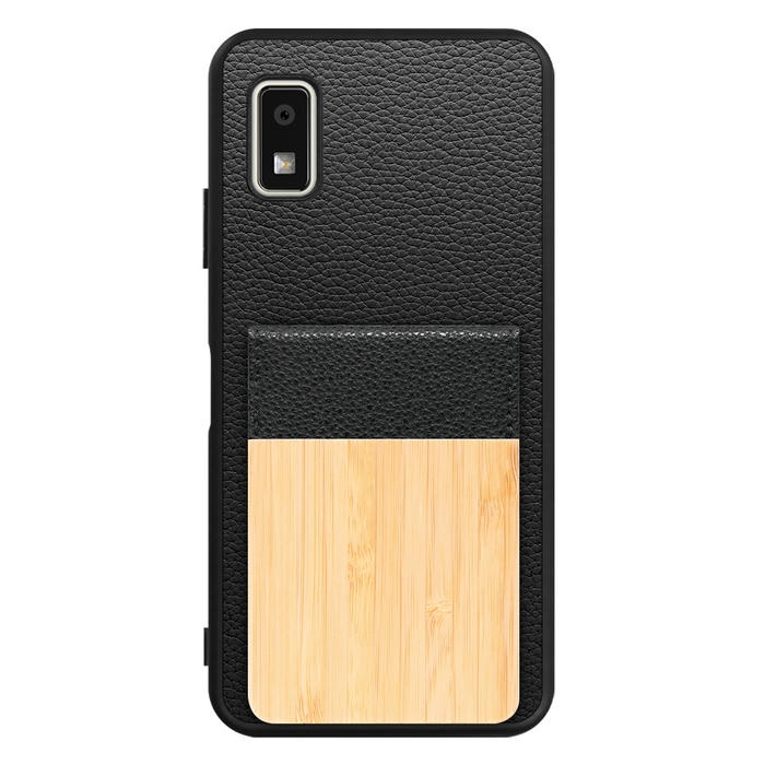 [ LOOF NATURE-SHELL ] AQUOS wish3 SH-53D / A303SH / A302SH  ケース 背面 カード収納 カード入れ カードポケット カバー スマホケース 天然木 本革 [ AQUOS wish3 ]