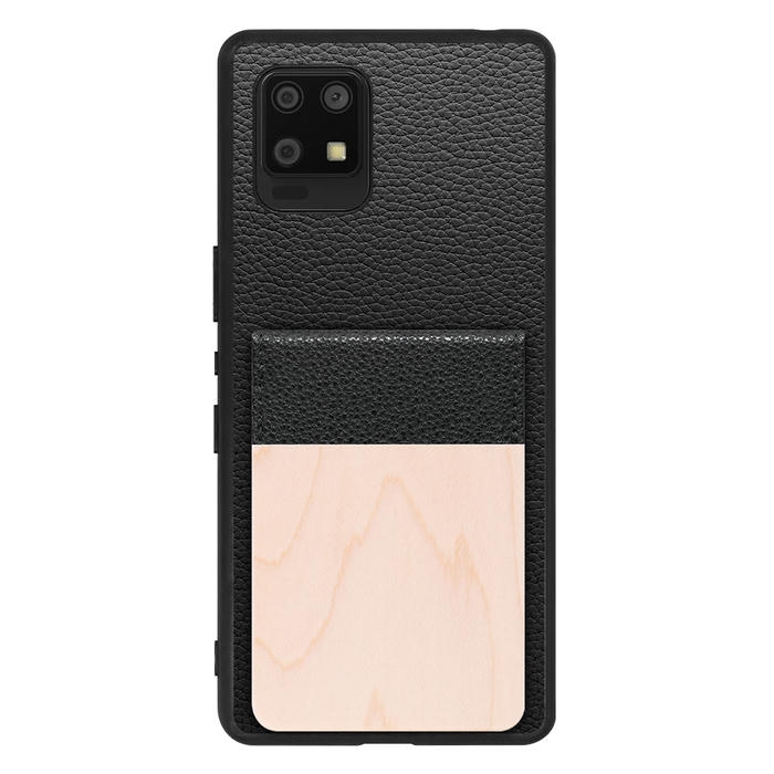 [ LOOF NATURE-SHELL ] AQUOS zero6 SHG04 zero 6 ケース 背面 カード収納 カード入れ カードポケット カバー スマホケース 天然木 本革 [ AQUOS zero6 ]
