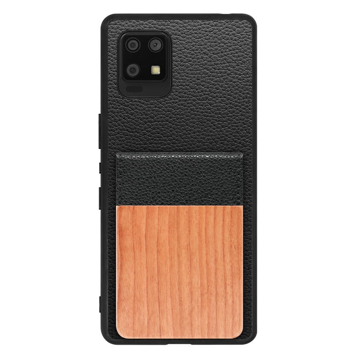 [ LOOF NATURE-SHELL ] AQUOS zero6 SHG04 zero 6 ケース 背面 カード収納 カード入れ カードポケット カバー スマホケース 天然木 本革 [ AQUOS zero6 ]