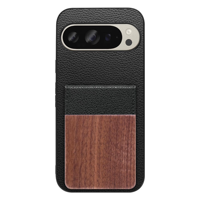 [ LOOF NATURE-SHELL ] Google Pixel 9 / 9 Pro Google Pixel9 Pixel9pro ピクセル9 ピクセル9プロ ケース 背面 カード収納 カード入れ カードポケット カバー スマホケース 天然木 本革 [ Google Pixel 9 / 9 Pro ]