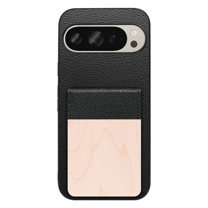 [ LOOF NATURE-SHELL ] Google Pixel 9 / 9 Pro Google Pixel9 Pixel9pro ピクセル9 ピクセル9プロ ケース 背面 カード収納 カード入れ カードポケット カバー スマホケース 天然木 本革 [ Google Pixel 9 / 9 Pro ]