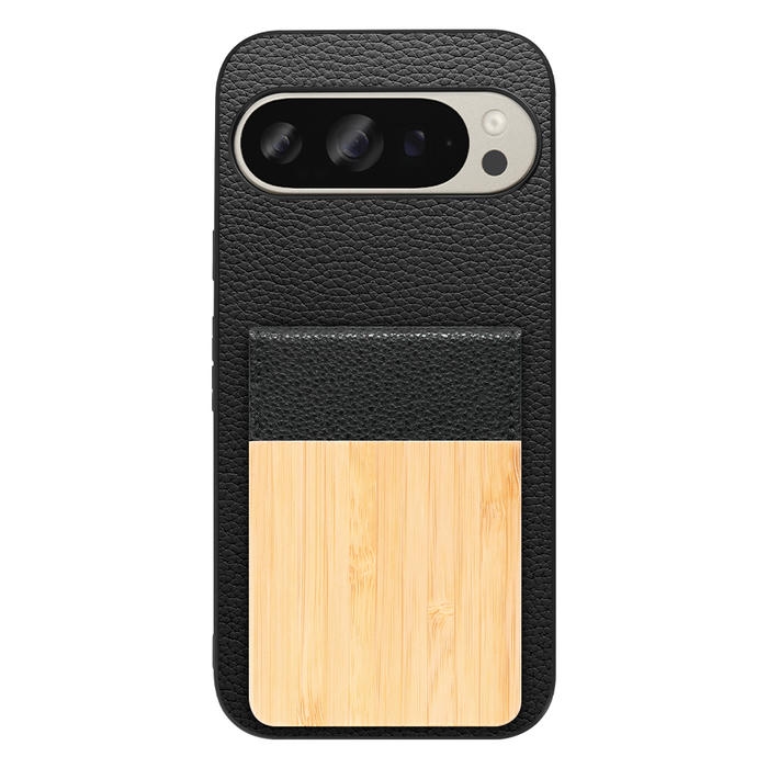 [ LOOF NATURE-SHELL ] Google Pixel 9 / 9 Pro Google Pixel9 Pixel9pro ピクセル9 ピクセル9プロ ケース 背面 カード収納 カード入れ カードポケット カバー スマホケース 天然木 本革 [ Google Pixel 9 / 9 Pro ]