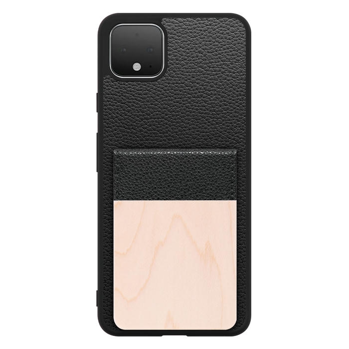 [ LOOF NATURE-SHELL ] Google Pixel 4 XL googlepixel pixel4xl ピクセル4XL ケース 背面 カード収納 カード入れ カードポケット カバー スマホケース 天然木 本革 [ Google Pixel 4 XL ]