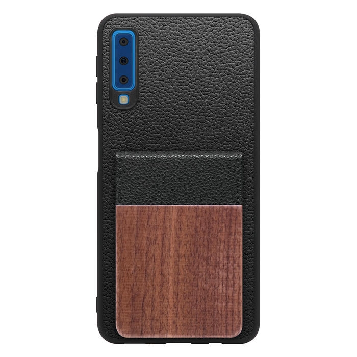 [ LOOF NATURE-SHELL ] Galaxy A7 SM-A750C galaxya7 ケース 背面 カード収納 カード入れ カードポケット カバー スマホケース 天然木 本革 [ Galaxy A7 ]