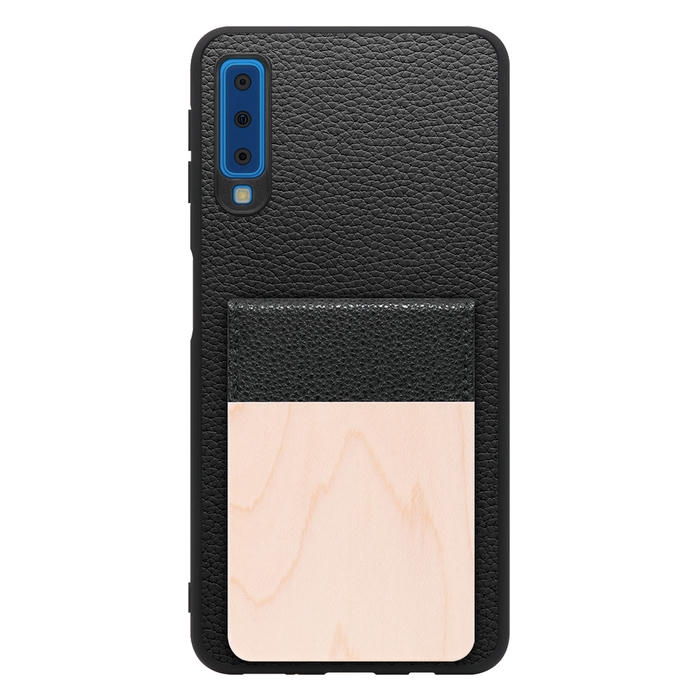 [ LOOF NATURE-SHELL ] Galaxy A7 SM-A750C galaxya7 ケース 背面 カード収納 カード入れ カードポケット カバー スマホケース 天然木 本革 [ Galaxy A7 ]