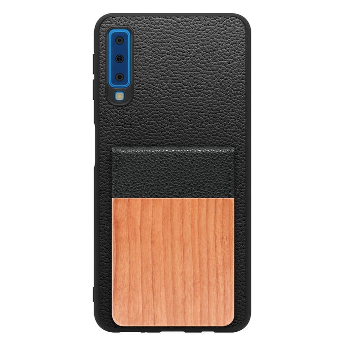 [ LOOF NATURE-SHELL ] Galaxy A7 SM-A750C galaxya7 ケース 背面 カード収納 カード入れ カードポケット カバー スマホケース 天然木 本革 [ Galaxy A7 ]