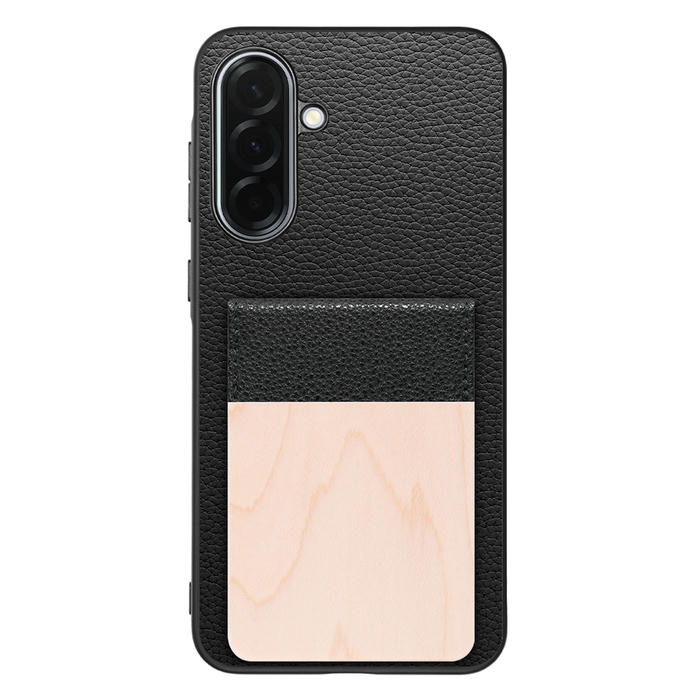 [ LOOF NATURE-SHELL ] Galaxy A36 5G SC-54F ケース 背面 カード収納 カード入れ カードポケット カバー スマホケース 天然木 本革 [ Galaxy A36 5G ]