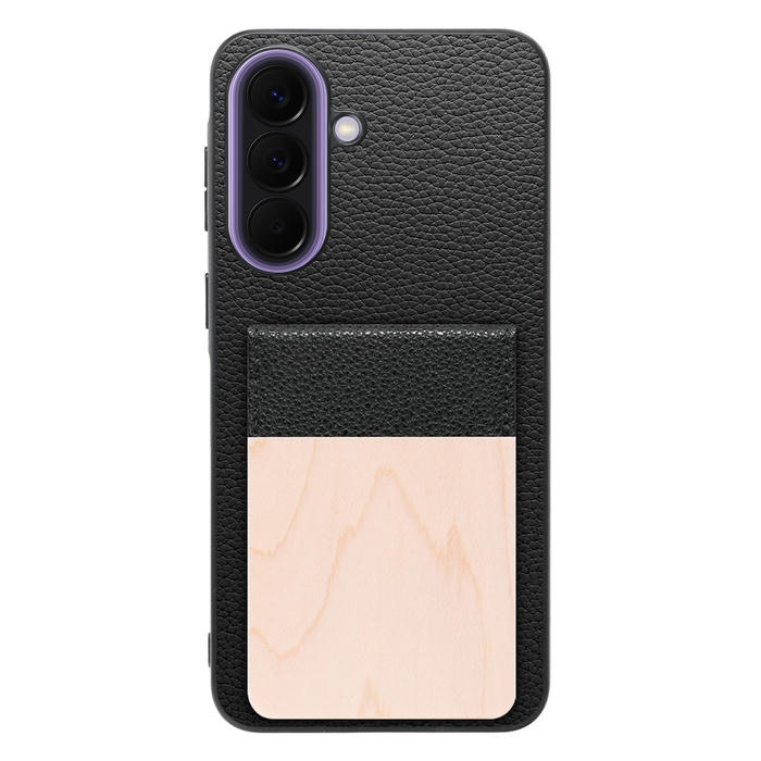 [ LOOF NATURE-SHELL ] Galaxy A57 5G SC-54G SCG39 SM-A576Z SM-A576C ケース 背面 カード収納 カード入れ カードポケット カバー スマホケース 天然木 本革 [ Galaxy A57 5G ]