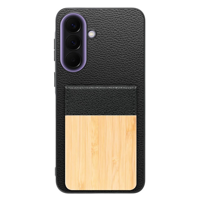 [ LOOF NATURE-SHELL ] Galaxy A57 5G SC-54G SCG39 SM-A576Z SM-A576C ケース 背面 カード収納 カード入れ カードポケット カバー スマホケース 天然木 本革 [ Galaxy A57 5G ]