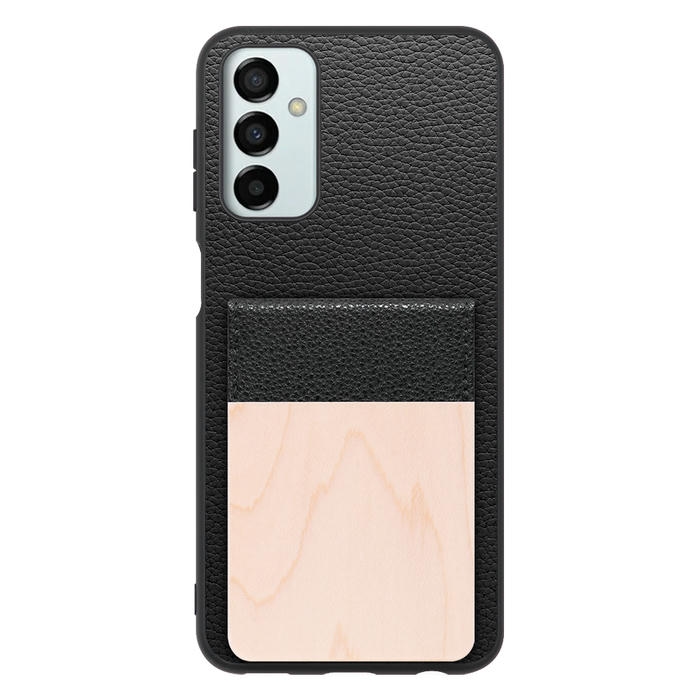 [ LOOF NATURE-SHELL ] Galaxy M23 5G m235g ケース 背面 カード収納 カード入れ カードポケット カバー スマホケース 天然木 本革 [ Galaxy M23 5G ]