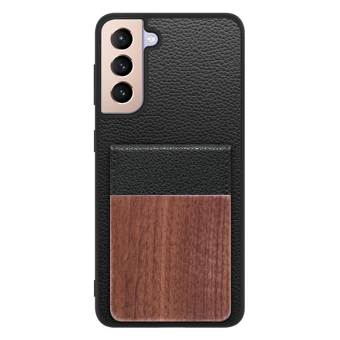 [ LOOF NATURE-SHELL ] Galaxy S21+ 5G SCG10 s21plus s21 plus s21plus5g s21+5g ケース 背面 カード収納 カード入れ カードポケット カバー スマホケース 天然木 本革 [ Galaxy S21+ 5G ]