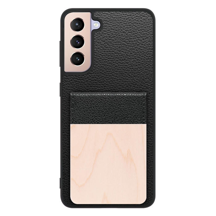 [ LOOF NATURE-SHELL ] Galaxy S21+ 5G SCG10 s21plus s21 plus s21plus5g s21+5g ケース 背面 カード収納 カード入れ カードポケット カバー スマホケース 天然木 本革 [ Galaxy S21+ 5G ]