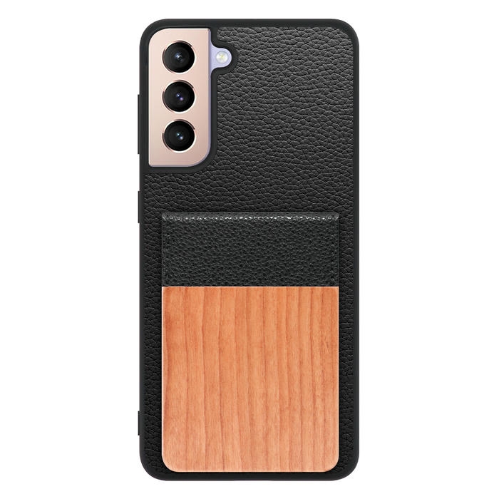 [ LOOF NATURE-SHELL ] Galaxy S21+ 5G SCG10 s21plus s21 plus s21plus5g s21+5g ケース 背面 カード収納 カード入れ カードポケット カバー スマホケース 天然木 本革 [ Galaxy S21+ 5G ]