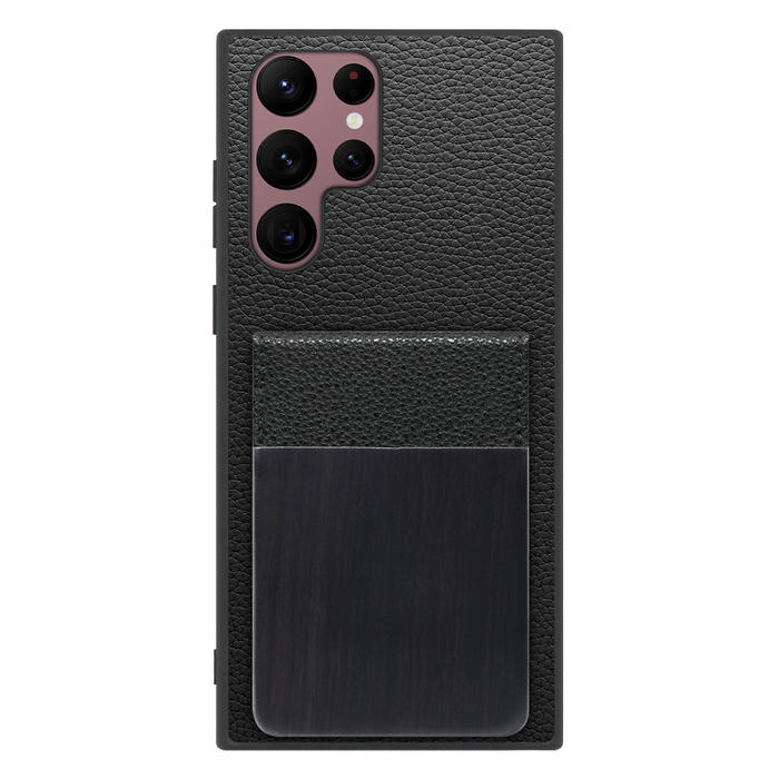 [ LOOF NATURE-SHELL ] Galaxy S22 Ultra SC-52C / SCG14 s22ultra ケース 背面 カード収納 カード入れ カードポケット カバー スマホケース 天然木 本革 [ Galaxy S22 Ultra ]