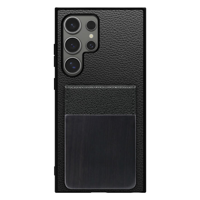 [ LOOF NATURE-SHELL ] Galaxy S24 Ultra s24ultra ケース 背面 カード収納 カード入れ カードポケット カバー スマホケース 天然木 本革 [ Galaxy S24 Ultra ]