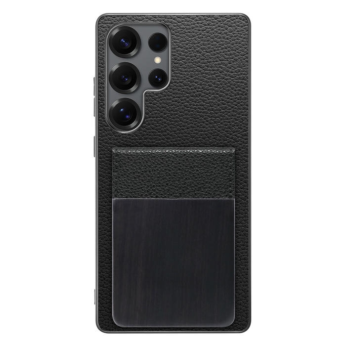 [ LOOF NATURE-SHELL ] Galaxy S25 Ultra SC-52F ケース 背面 カード収納 カード入れ カードポケット カバー スマホケース 天然木 本革 [ Galaxy S25 Ultra ]