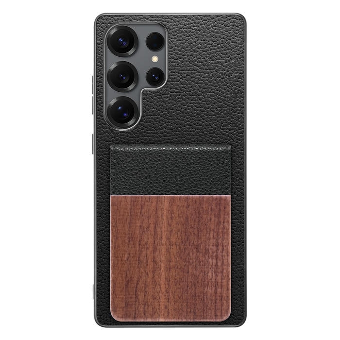[ LOOF NATURE-SHELL ] Galaxy S25 Ultra SC-52F ケース 背面 カード収納 カード入れ カードポケット カバー スマホケース 天然木 本革 [ Galaxy S25 Ultra ]