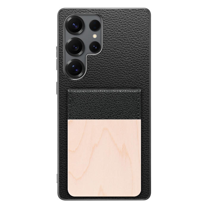 [ LOOF NATURE-SHELL ] Galaxy S25 Ultra SC-52F ケース 背面 カード収納 カード入れ カードポケット カバー スマホケース 天然木 本革 [ Galaxy S25 Ultra ]
