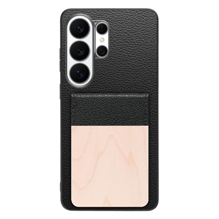 [ LOOF NATURE-SHELL ] Galaxy S26 Ultra Samsung SC-53G ケース 背面 カード収納 カード入れ カードポケット カバー スマホケース 天然木 本革 [ Galaxy S26 Ultra ]