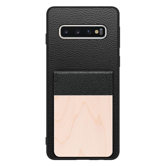 [ LOOF NATURE-SHELL ] Galaxy S10 SC-03L / SCV41 galaxys10 ケース 背面 カード収納 カード入れ カードポケット カバー スマホケース 天然木 本革 [ Galaxy S10 ]