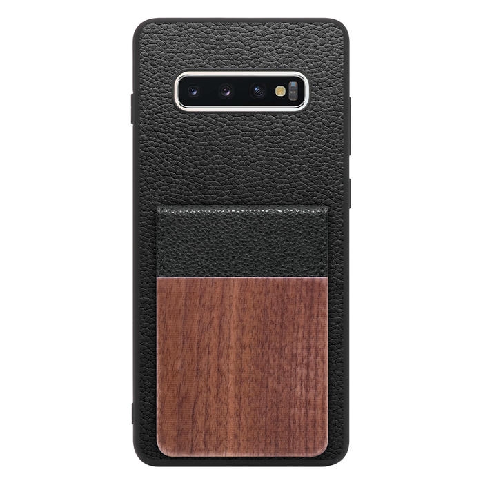 [ LOOF NATURE-SHELL ] Galaxy S10+ SC-04L / SCV42 s10plus s10 plus ケース 背面 カード収納 カード入れ カードポケット カバー スマホケース 天然木 本革 [ Galaxy S10+ ]