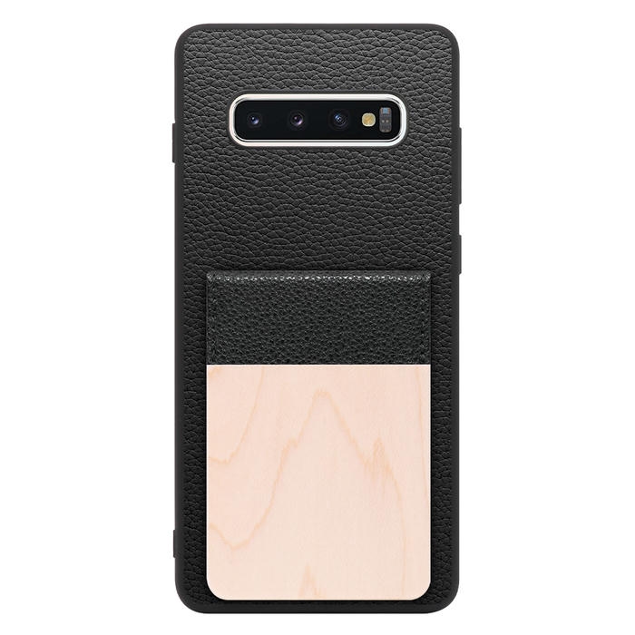 [ LOOF NATURE-SHELL ] Galaxy S10+ SC-04L / SCV42 s10plus s10 plus ケース 背面 カード収納 カード入れ カードポケット カバー スマホケース 天然木 本革 [ Galaxy S10+ ]