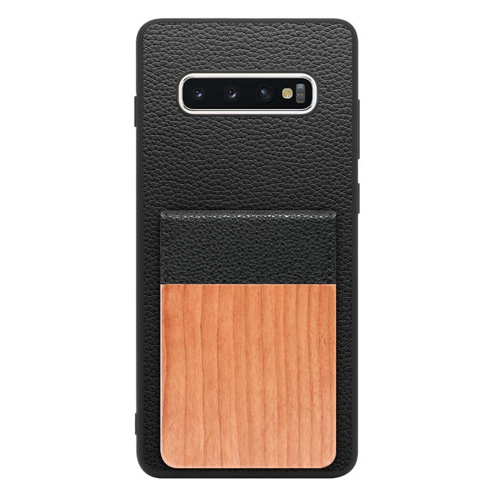 [ LOOF NATURE-SHELL ] Galaxy S10+ SC-04L / SCV42 s10plus s10 plus ケース 背面 カード収納 カード入れ カードポケット カバー スマホケース 天然木 本革 [ Galaxy S10+ ]