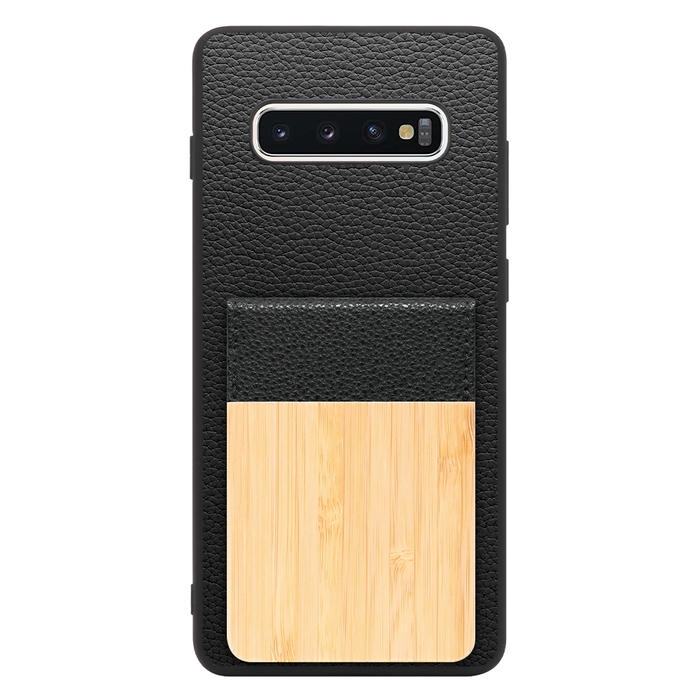 [ LOOF NATURE-SHELL ] Galaxy S10+ SC-04L / SCV42 s10plus s10 plus ケース 背面 カード収納 カード入れ カードポケット カバー スマホケース 天然木 本革 [ Galaxy S10+ ]