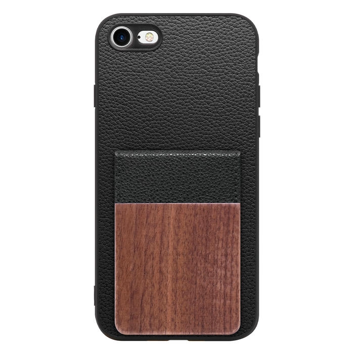 [ LOOF NATURE-SHELL ] iPhone 7 / 8 / SE (第2/3世代) iphone7 iphone8 iphonese se2 se3 ケース 背面 カード収納 カード入れ カードポケット カバー スマホケース 天然木 本革 [ iPhone 7 / 8 / SE (第2/3世代) ]