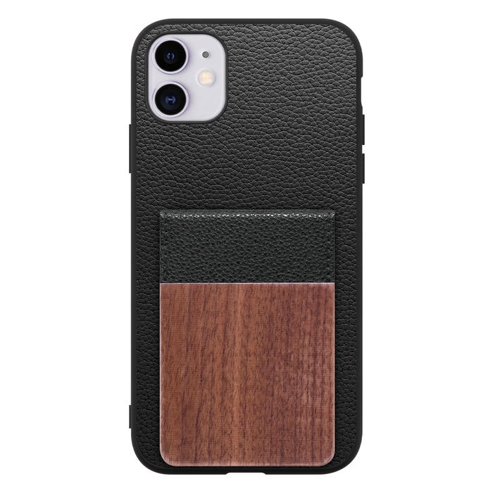 [ LOOF NATURE-SHELL ] iPhone 11 iPhone11 ケース 背面 カード収納 カード入れ カードポケット カバー スマホケース 天然木 本革 [ iPhone 11 ]