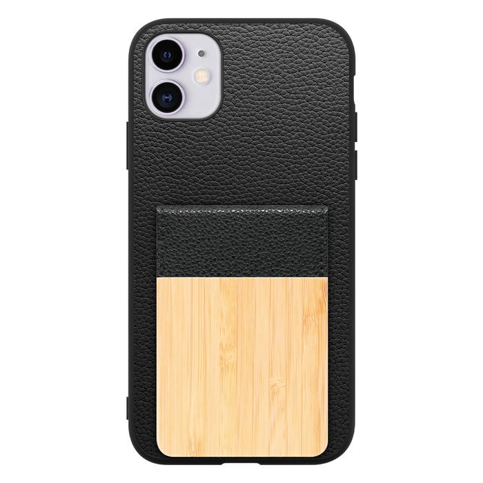 [ LOOF NATURE-SHELL ] iPhone 11 iPhone11 ケース 背面 カード収納 カード入れ カードポケット カバー スマホケース 天然木 本革 [ iPhone 11 ]
