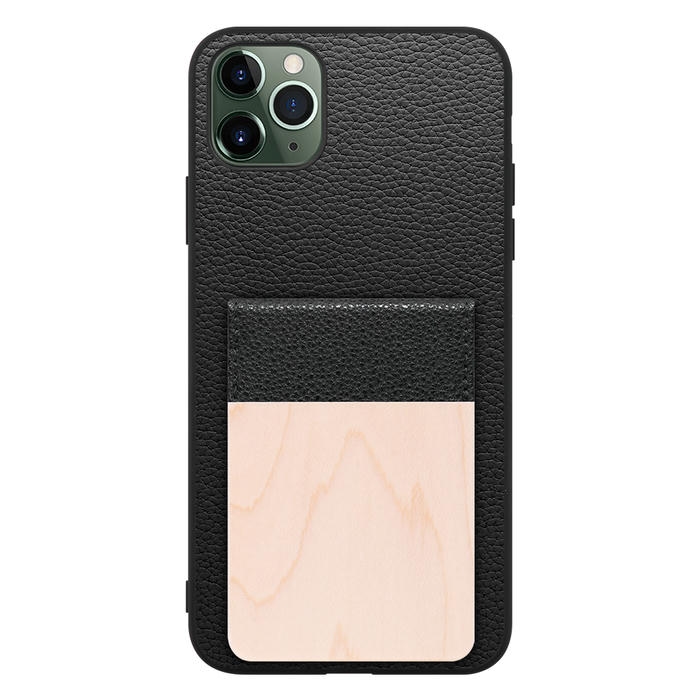 [ LOOF NATURE-SHELL ] iPhone 11 Pro Max iPhone11promax 11promax 11 promax ケース 背面 カード収納 カード入れ カードポケット カバー スマホケース 天然木 本革 [ iPhone 11 Pro Max ]
