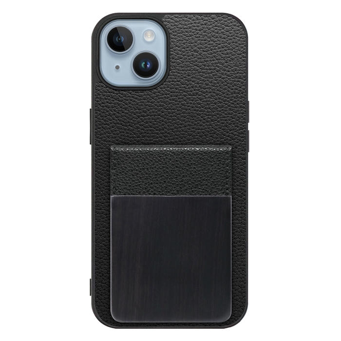[ LOOF NATURE-SHELL ] iPhone 14 iphone14 ケース 背面 カード収納 カード入れ カードポケット カバー スマホケース 天然木 本革 [ iPhone 14 ]