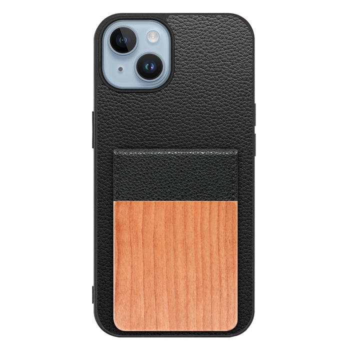[ LOOF NATURE-SHELL ] iPhone 14 iphone14 ケース 背面 カード収納 カード入れ カードポケット カバー スマホケース 天然木 本革 [ iPhone 14 ]