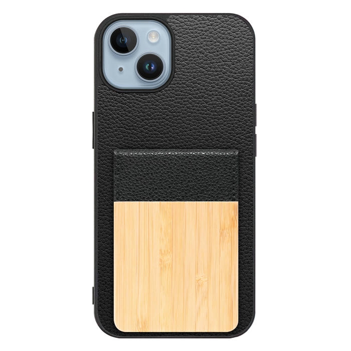 [ LOOF NATURE-SHELL ] iPhone 14 iphone14 ケース 背面 カード収納 カード入れ カードポケット カバー スマホケース 天然木 本革 [ iPhone 14 ]