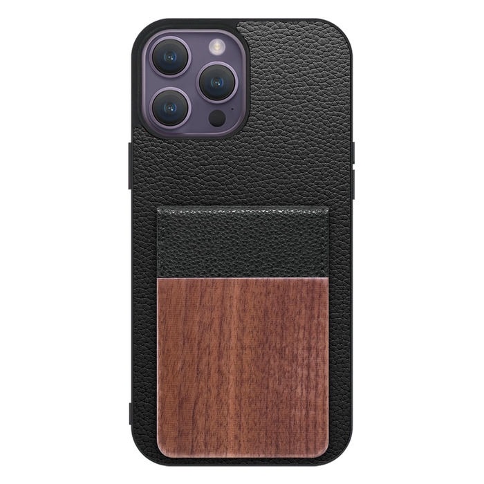 [ LOOF NATURE-SHELL ] iPhone 14 Pro Max iphone14promax 14promax プロマックス ケース 背面 カード収納 カード入れ カードポケット カバー スマホケース 天然木 本革 [ iPhone 14 Pro Max ]