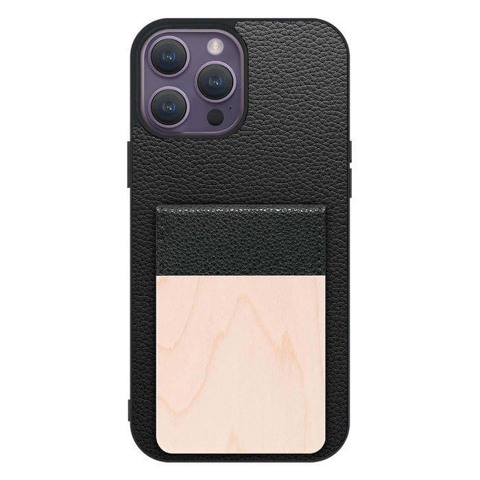 [ LOOF NATURE-SHELL ] iPhone 14 Pro Max iphone14promax 14promax プロマックス ケース 背面 カード収納 カード入れ カードポケット カバー スマホケース 天然木 本革 [ iPhone 14 Pro Max ]