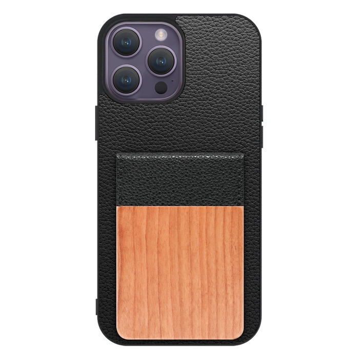 [ LOOF NATURE-SHELL ] iPhone 14 Pro Max iphone14promax 14promax プロマックス ケース 背面 カード収納 カード入れ カードポケット カバー スマホケース 天然木 本革 [ iPhone 14 Pro Max ]